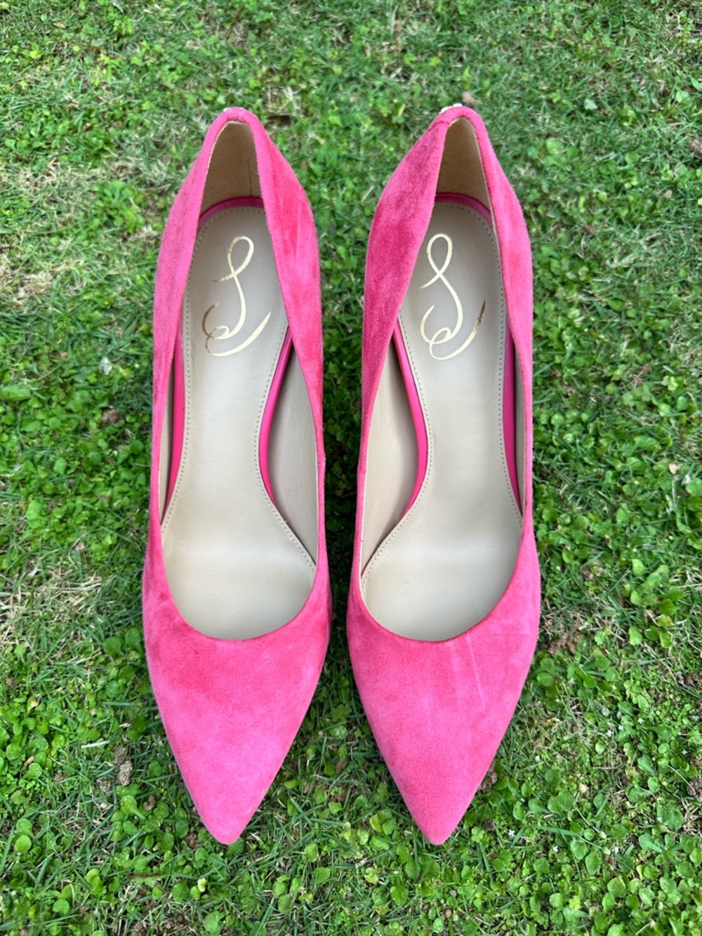 Sam Edelman Hazel Pointed Toe Pump Suede Pink Size 10 - Picture 2 of 7